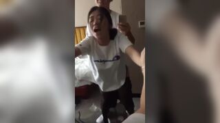 Asian teen Stepsis Getting Fucked From behind Cam Video
