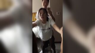 Asian teen Stepsis Getting Fucked From behind Cam Video