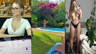 Pretty Blonde Babe Gets Horny While On Pool and Fucks Him After Sucking Cock Video