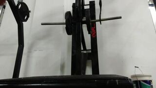 Muscle fit Blonde Showing pussy While Working out On Gym Video