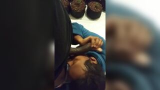 Lusty Ebony Doing a Blowjob On a BBC Video