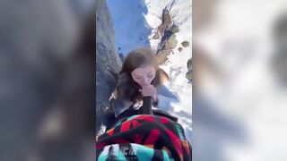 Slutty Girl Doing Amazing Blowjob While On a Hike Video