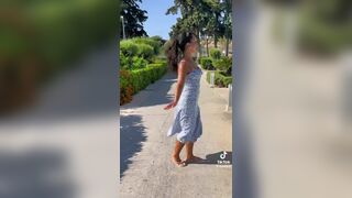 Jazmyni Sexy Babe In a Hot Dress Showing Off Tiktok Video