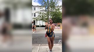 Jazmyni Sexy babe Showing her Tight Hot Figure In Public Tiktok Video