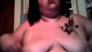 Nasty Fat Bitch teases Pussy And Boobs While Sucking a Huge Dildo Leaked Video