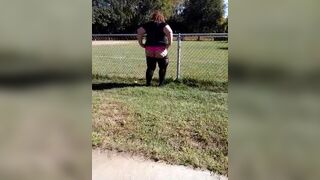 Krystal Fat Hoe Showing her Booty In Outdoor Video