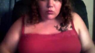 Krystal Fat Slut teases Her Big Boobs and Masturbates On Cam While Toying pussy Video