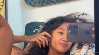 Niykiiinamaste Tiny Asian Showing her hairy Pussy On Mirror Onlyfans Video