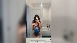 Koreankums Nasty Bitch In Blue Lingerie Teasing OnlyFans Video