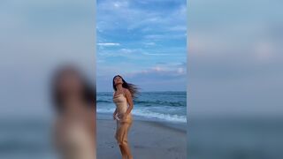 Hot Girl Wearing Sexy Dress On The Beach Video