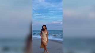 Hot Girl Wearing Sexy Dress On The Beach Video