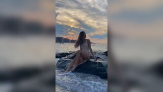 Hot Girl Wearing Sexy Dress On The Beach Video