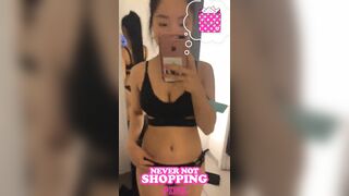Cute Asian Girl Filming Her Sexy Body Wearing Hot Bikini Mirror Cam Video