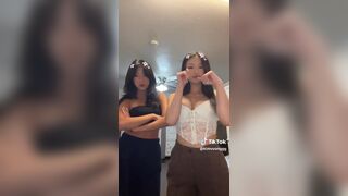 Kimvuongg Horny Babe With Her Friend Hot Sexy Dancing For Tiktok Video