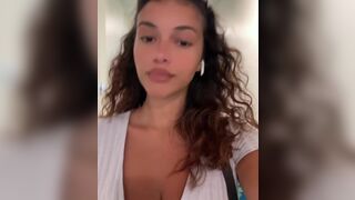 Sexy Big Titty Asian Babe Walking Selfie Video