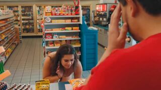 Busty Girl Flashing Boobs For Store Owner Video
