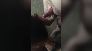 Horny Milf Sucking Two Fat Old Cocks Video