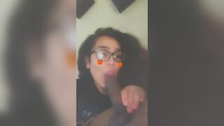 Girl In Glasses Sucking a BBC Video