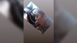 Horny Bitch Sucking BBC In The Car Video