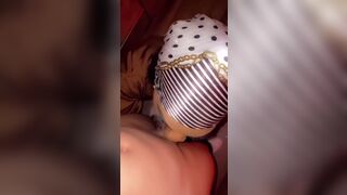 Slutty Ebony Giving a Blow For Bf Video