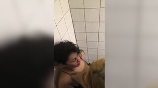Horny Lesbians Making Out In the Bathroom While On Party Spycam Video