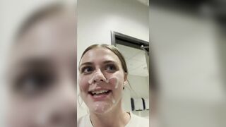 Cute Sexy Girl SHowing Her Boobs and Cum Filled Face Video