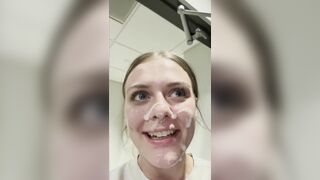 Cute Sexy Girl SHowing Her Boobs and Cum Filled Face Video