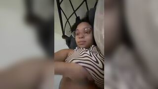 Slutty Ebony Girl Reveals Her Massive Tits Video