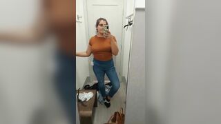 Slutty Chubby Girl Flashing Her Boobs On Mirror Video