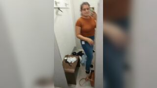 Slutty Chubby Girl Flashing Her Boobs On Mirror Video