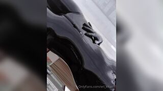 Eri Kitami Asian in Tight Latex Rubs Her Boobs on Cam Onlyfans Video