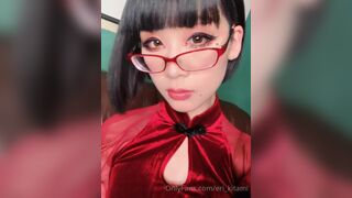 Eri Kitami Sexy Asian in Red Dress Showing Off Onlyfans Video