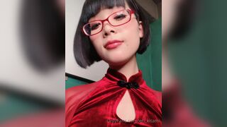 Eri Kitami Sexy Asian in Red Dress Showing Off Onlyfans Video