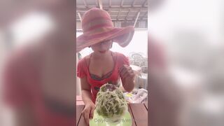 Eri Kitami Asian Slut Showing boobs While Eating Onlyfans Video