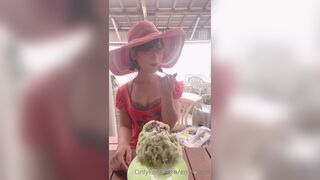 Eri Kitami Asian Slut Showing boobs While Eating Onlyfans Video