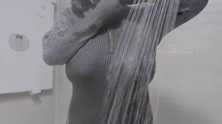 Mikansui Slutty Big Titty Asian Teases Her Horny Boobs and Gets Them Wet Video