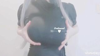 Mikansui Asian Hottie teasing Boobs While Squeezing Video