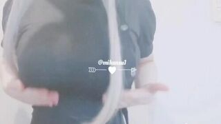 Mikansui Asian Hottie teasing Boobs While Squeezing Video