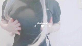 Mikansui Asian Hottie teasing Boobs While Squeezing Video