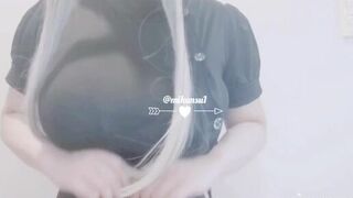 Mikansui Asian Hottie teasing Boobs While Squeezing Video