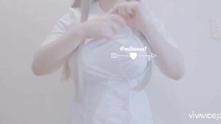 Mikansui Sexy Asian in a Nurse Kit Teasing Boobs Video