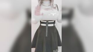 Mikansui Asian With Huge Boobs Touching Them Gently Video