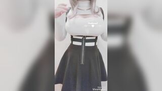 Mikansui Asian With Huge Boobs Touching Them Gently Video