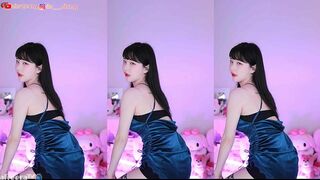 Chujeong Sexy Asian in a Hot Dress Showing off While Dancing Cam Video