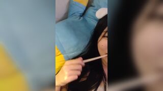 Japanese Babe Teasing And Dirty Talking While Streaming Video