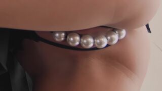 Zia Horny Thot With Shaved Pussy Wearing Pearl Panty Video