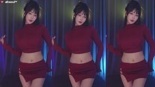 Haru Big Titty Asian in a Red Dress Dancing While Showing off Afreecatv Video