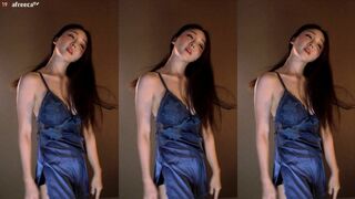 Unina In a pretty Blue Night Dress Showing off Herself by Dancing Afreecatv Video