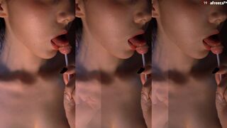 Unina Teasing Her Boobs With a Lollipop And Sucking It Gently Afreecatv Video