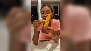Frammy Horny Asian teasing With a Big Banana Onlyfans Video